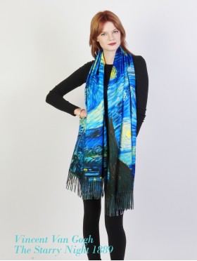 Starry Night 1880 Oil Painting Scarf